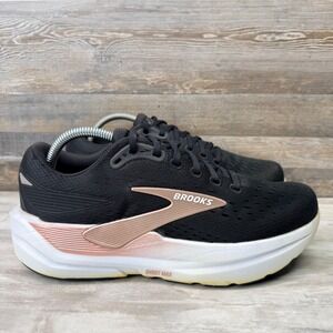 Brooks Ghost Max Womens 9.5 Wide D Black Rose Gold Running Shoes 1204571D043